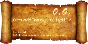 Obrusánszky Olivér névjegykártya