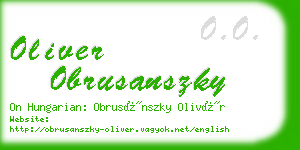 oliver obrusanszky business card